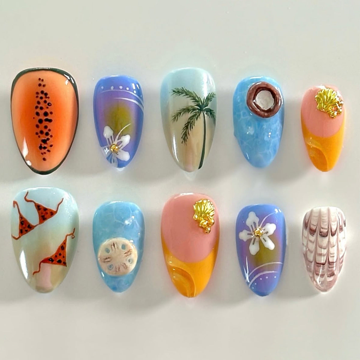 Kunstnagelset mit maritimem Motiv Brehn