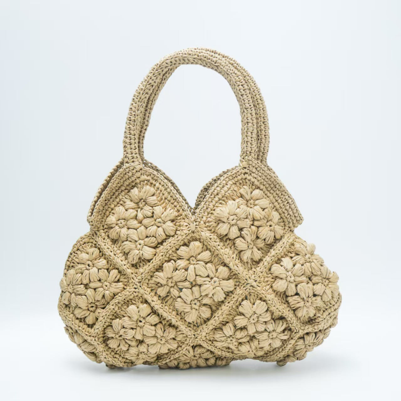 Makramee Handtasche mit Floralen 3D-Applikationen Brehn