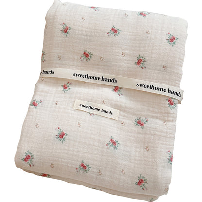 Unisex kuschelige Musselin-Decke mit elegantem floralen Muster Brehn