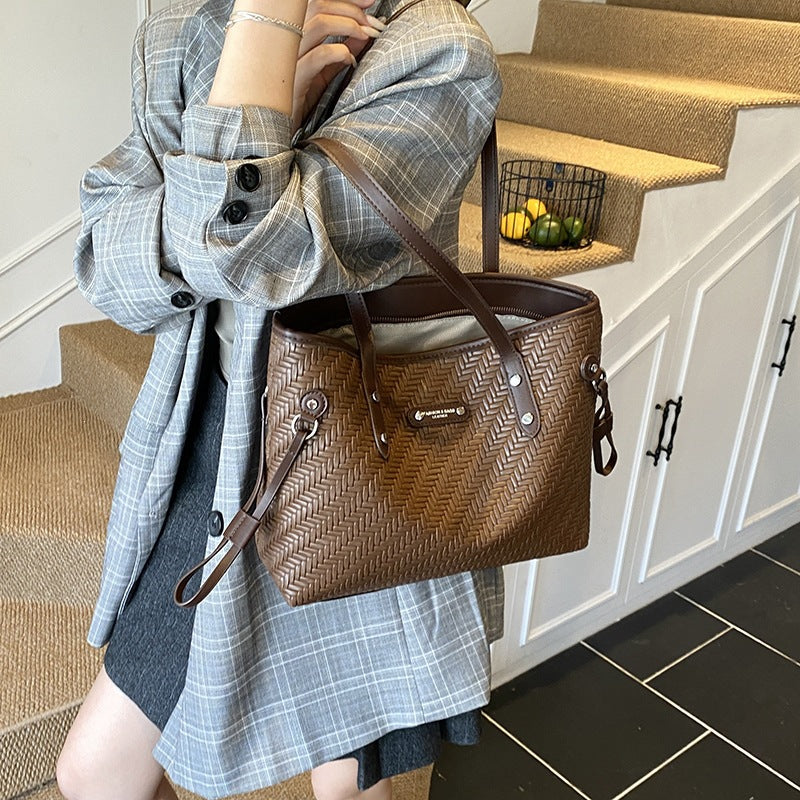 Strukturierte Woven Tote Bag