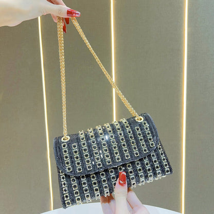 Rhinestone-besetzte Abend-Schultertasche