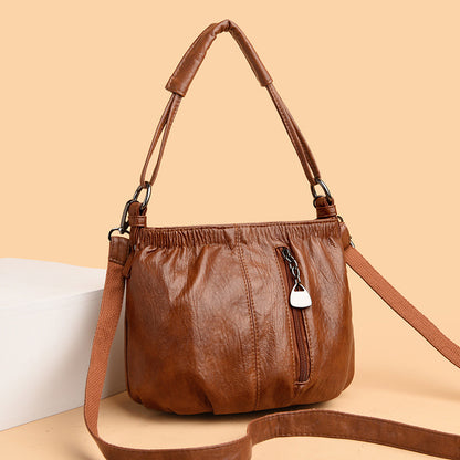 Lässige Leder Schultertasche