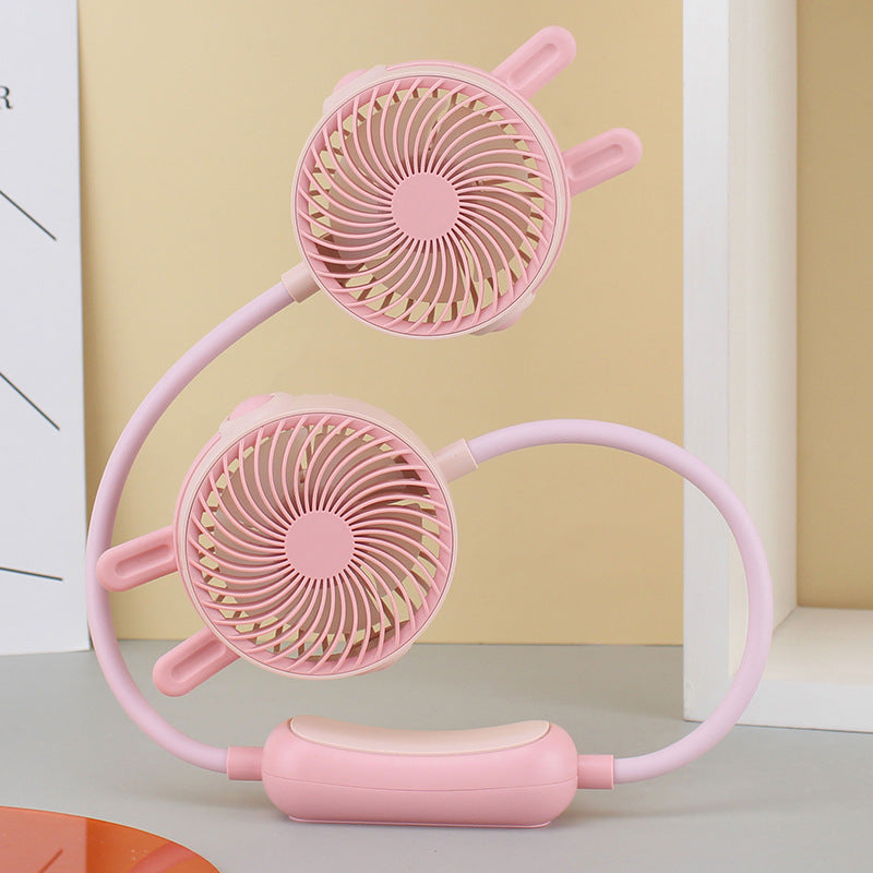 Damen Tragbarer Nack вентилятор mit Flexiblem Halter und Doppelventilator System Brehn