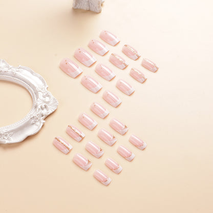 Elegantes French Tip Press-On Nail Art Set Brehn