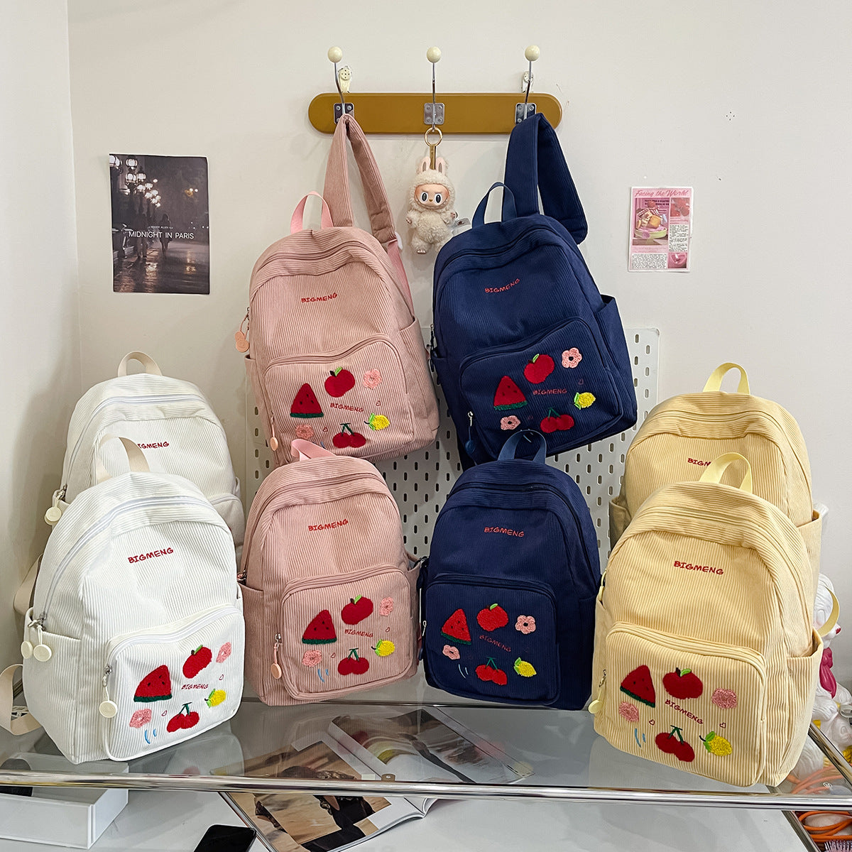 Stylische Bestickte Obstmuster Rucksack Brehn