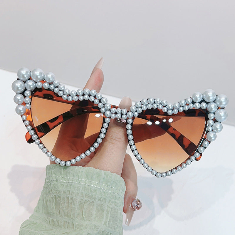 Cat-Eye Perlen-verzierte Sonnenbrille Brehn