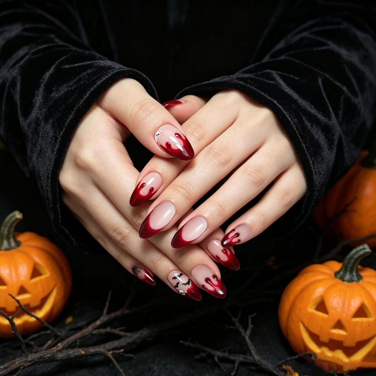 Halloween-Themen Lange Sarg Nagelkunst Brehn