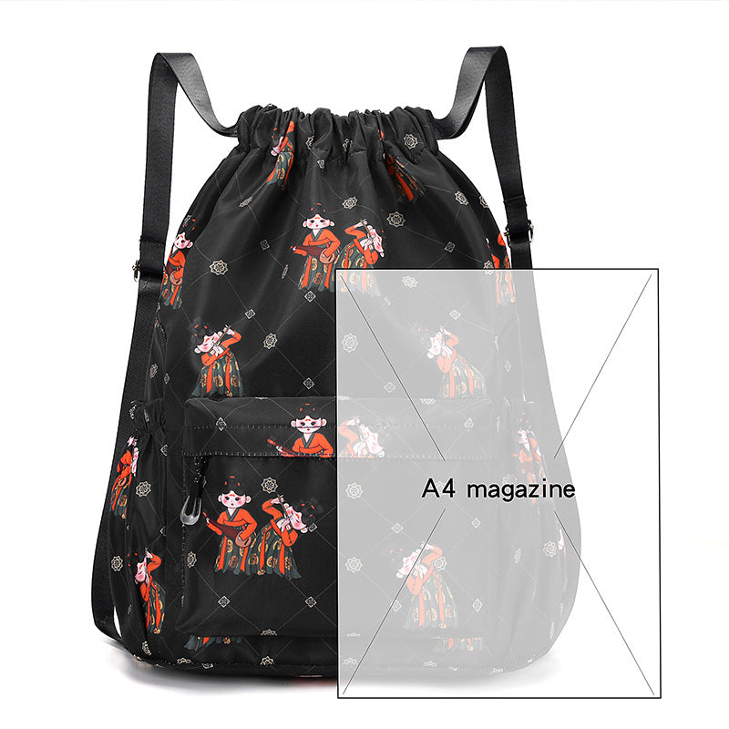 Fun Cartoon Print Drawstring Rucksack Brehn