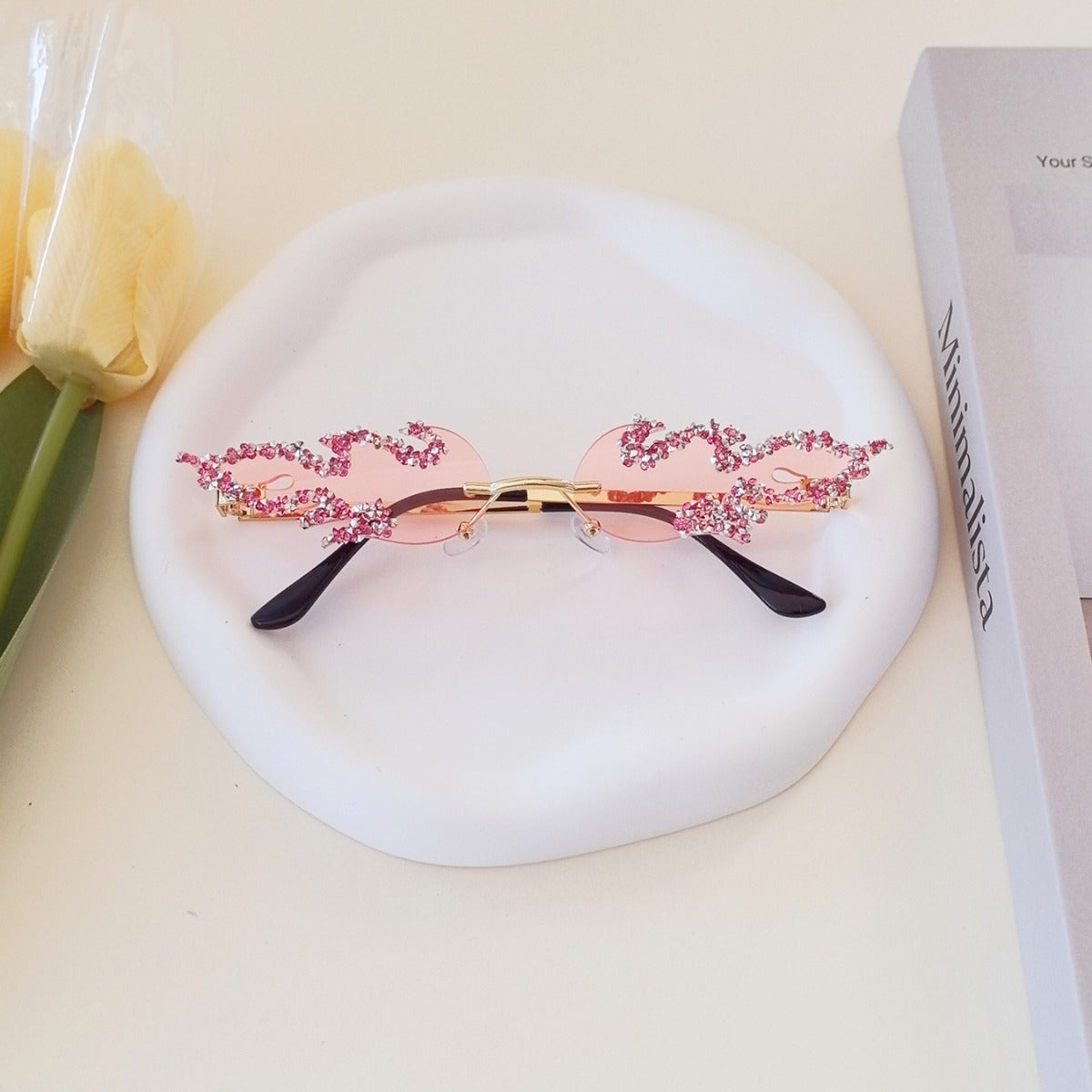 Damen extravagante Design-Sonnenbrille mit funkelnden Verzierungen Brehn