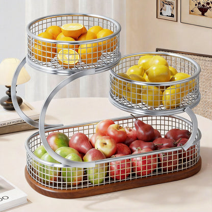 Drei-Tier Metallgitter Theken Obst- & Gemüse-Displaystand