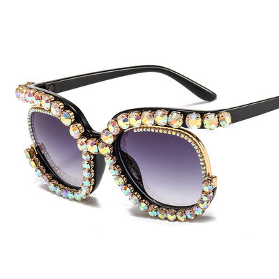 Damen Glamouröse Cat-Eye-Sonnenbrille mit funkelndem Kristallbesatz Brehn