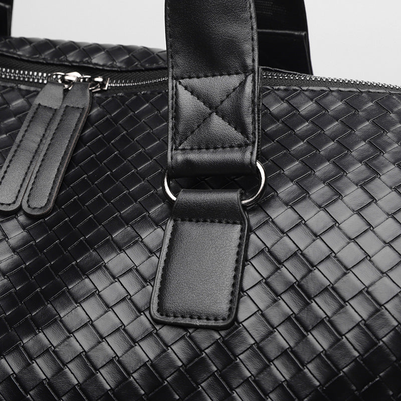 Luxuriöse Gewebte Leder Wochenend Reisel Tasche Brehn