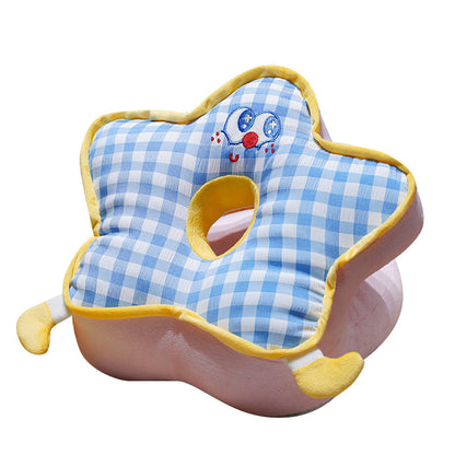 ergonomisches orthopädisches Babykopfkissen mit Loch und weichem Plüschbezug
