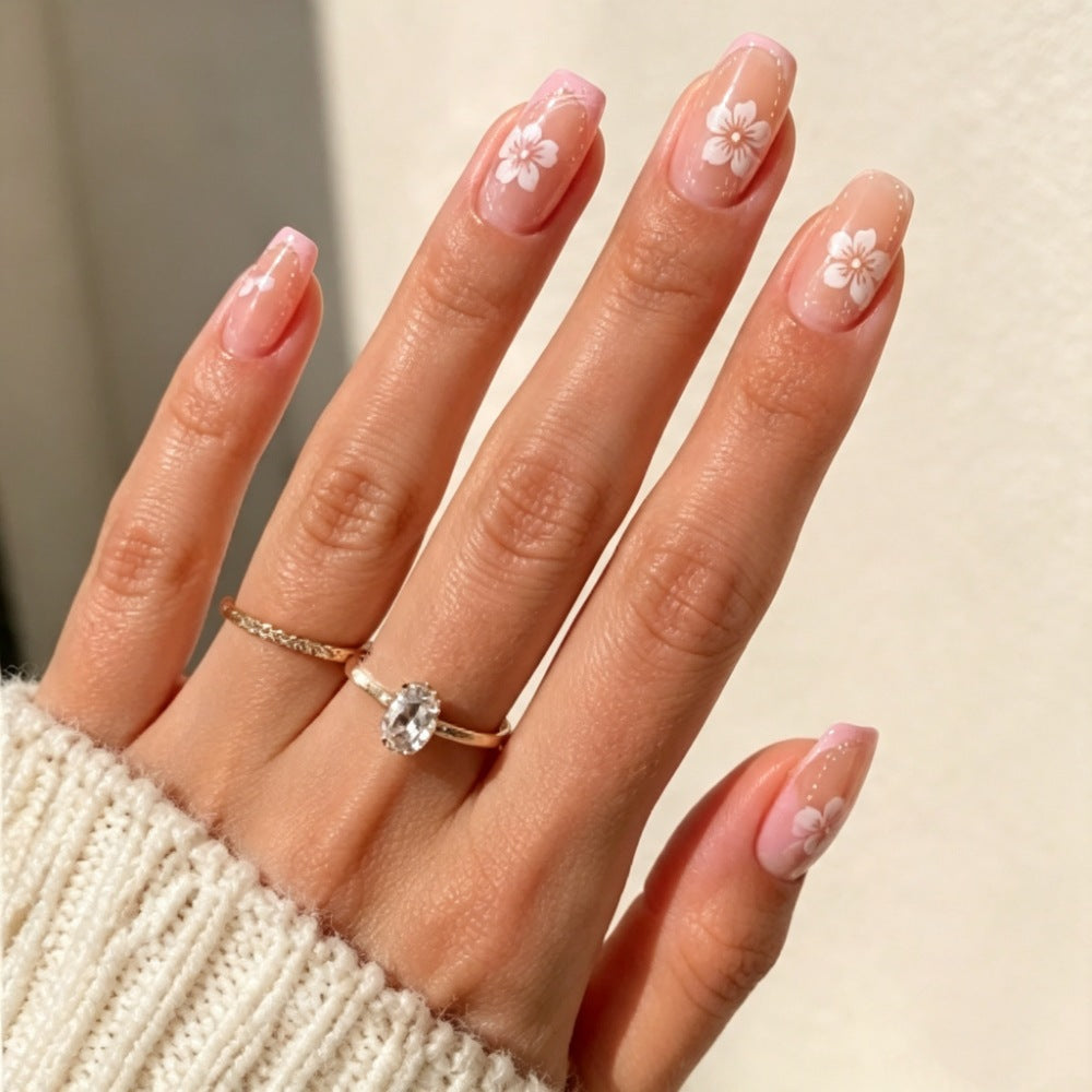 Floral-Design Press-On Nagelkunst Set Brehn