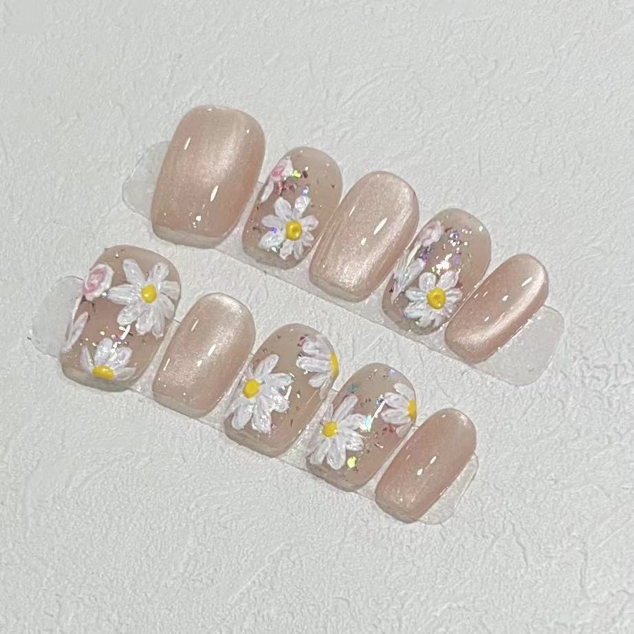 Blumeninspiriertes Press-On Nagelkunstset Brehn