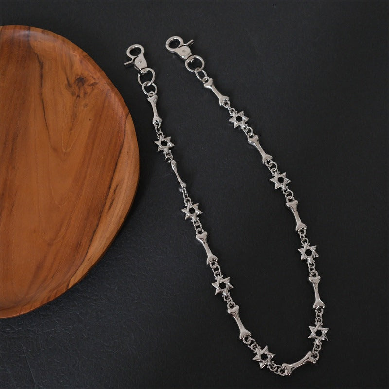 Elegante Kette mit Kreuz- und Knochenanhängern Brehn