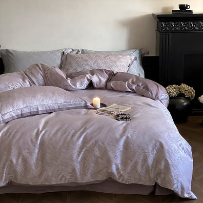 Luxuriöses Bettwäsche-Set aus Satin mit dezentem Blumenjacquard