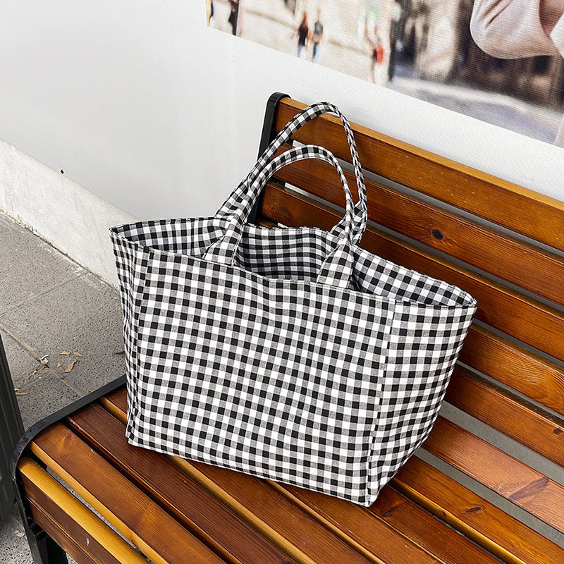 Stilvolle Karierte Utility Tote Bag Brehn