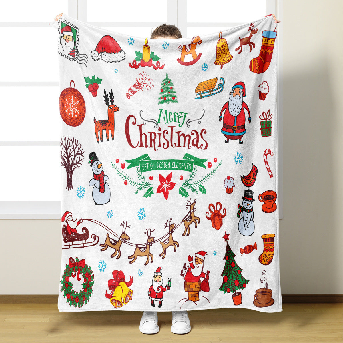 Weihnachtlich gestaltete Decke