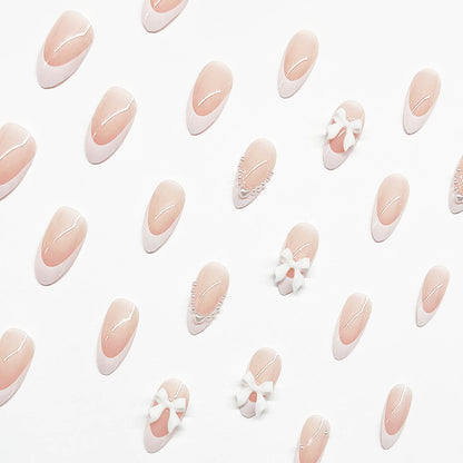 Elegante 3D Schleifen-verzierte Nagelkunstverlängerungen Brehn
