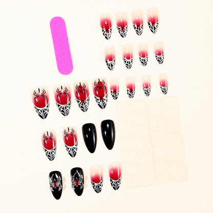 Gothic-Spinnen-Themen-Stiletto-Nagelkunstverlängerungen Brehn