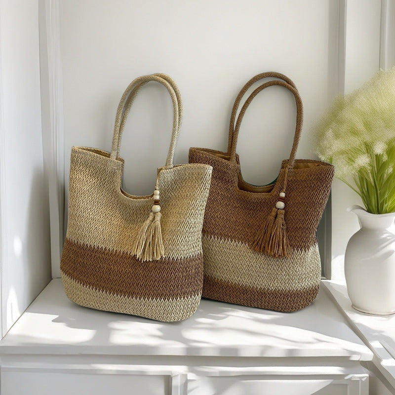 Handgefertigte Strohtasche Brehn