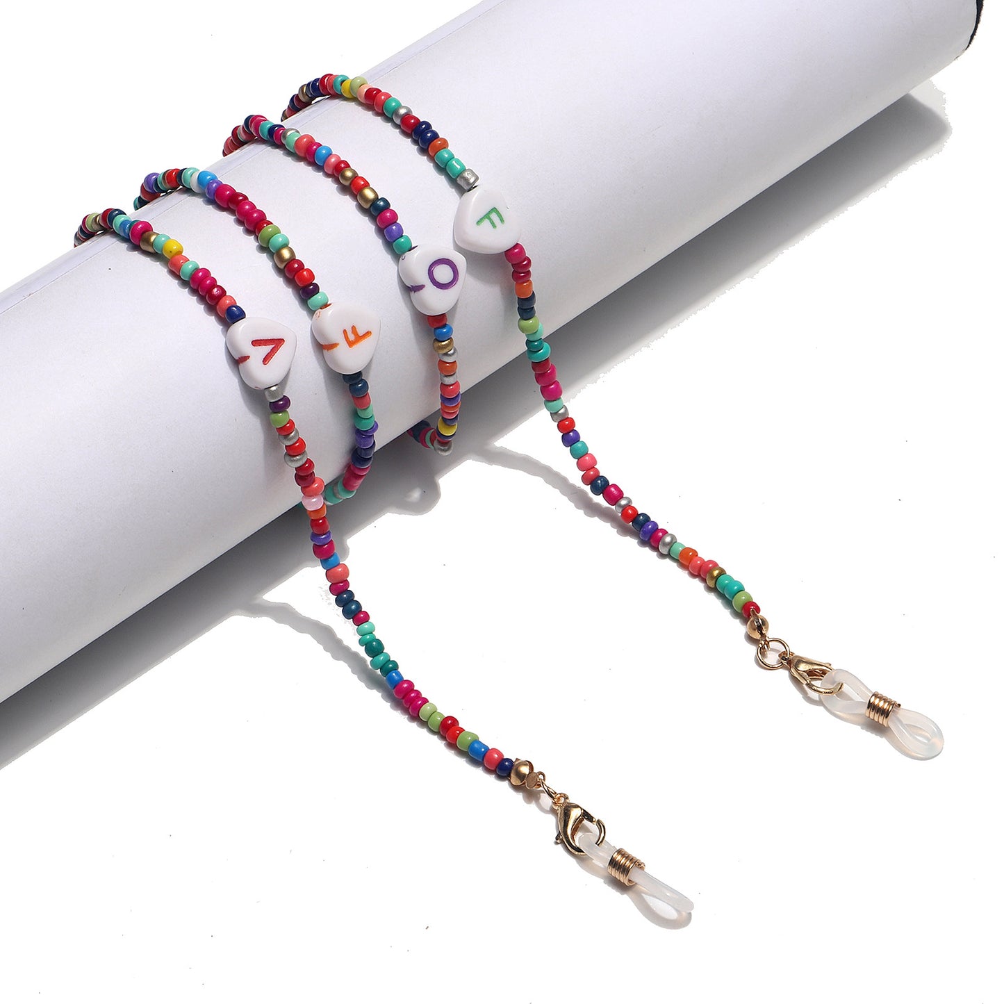 Bunte Perlen Brillen Kette Brehn