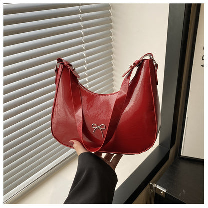 Premium Glänzende Kunstleder Hobo Tasche Brehn
