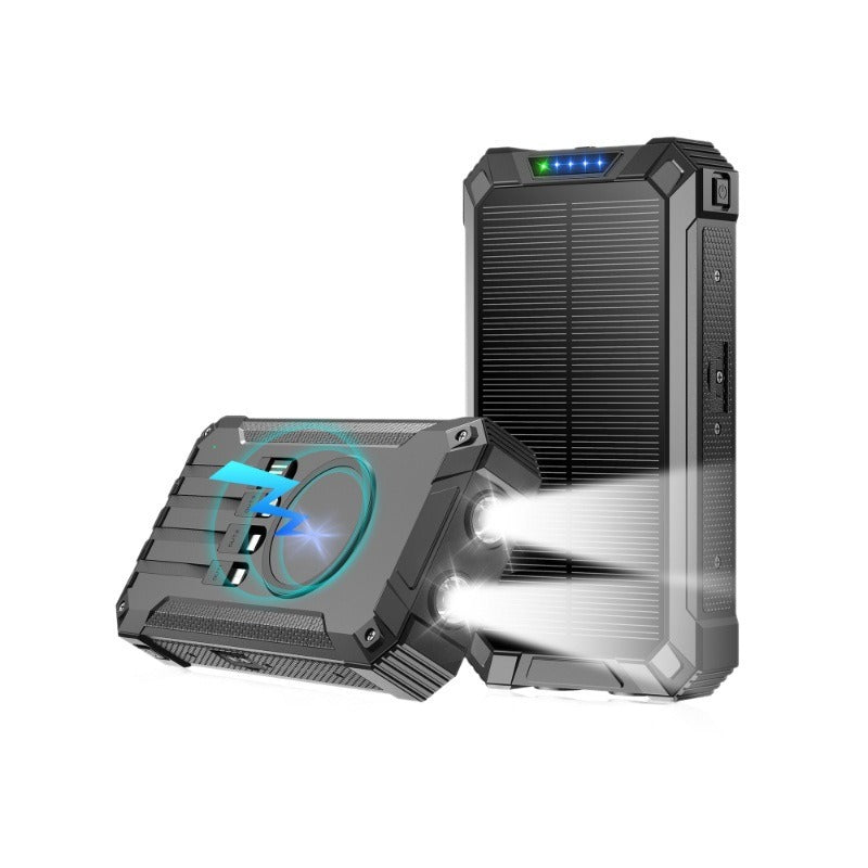 Hochleistungs-Solar-Powerbank mit Doppeltem LED-Licht und Schnellladefunktion Brehn