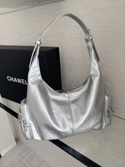 Schlanke Leder Hobo Tote Bag