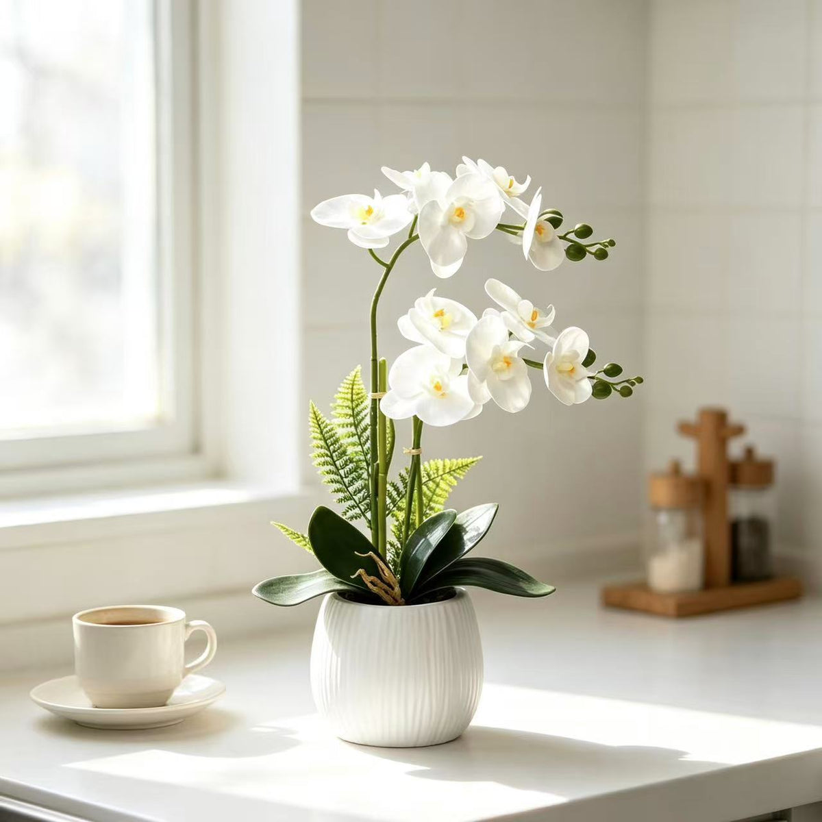 Faux Orchideenpflanzenarrangement für die Wohnkultur