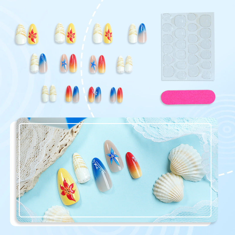 Künstlerisches Muschel-Themen Press-On Nagelkunst Set