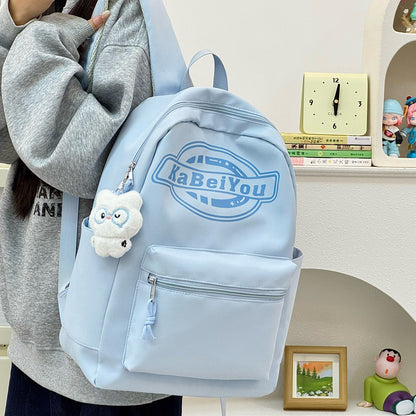 Trendige lässige Rucksack mit Plüsch-Schlüsselanhänger Brehn