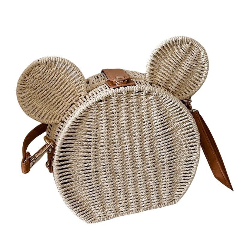 Damen Runder Korb mit Hasenohr Design Brehn