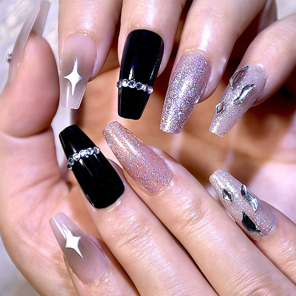 Festliches Zuckerstangen-Themen Press-On Nagelset Brehn