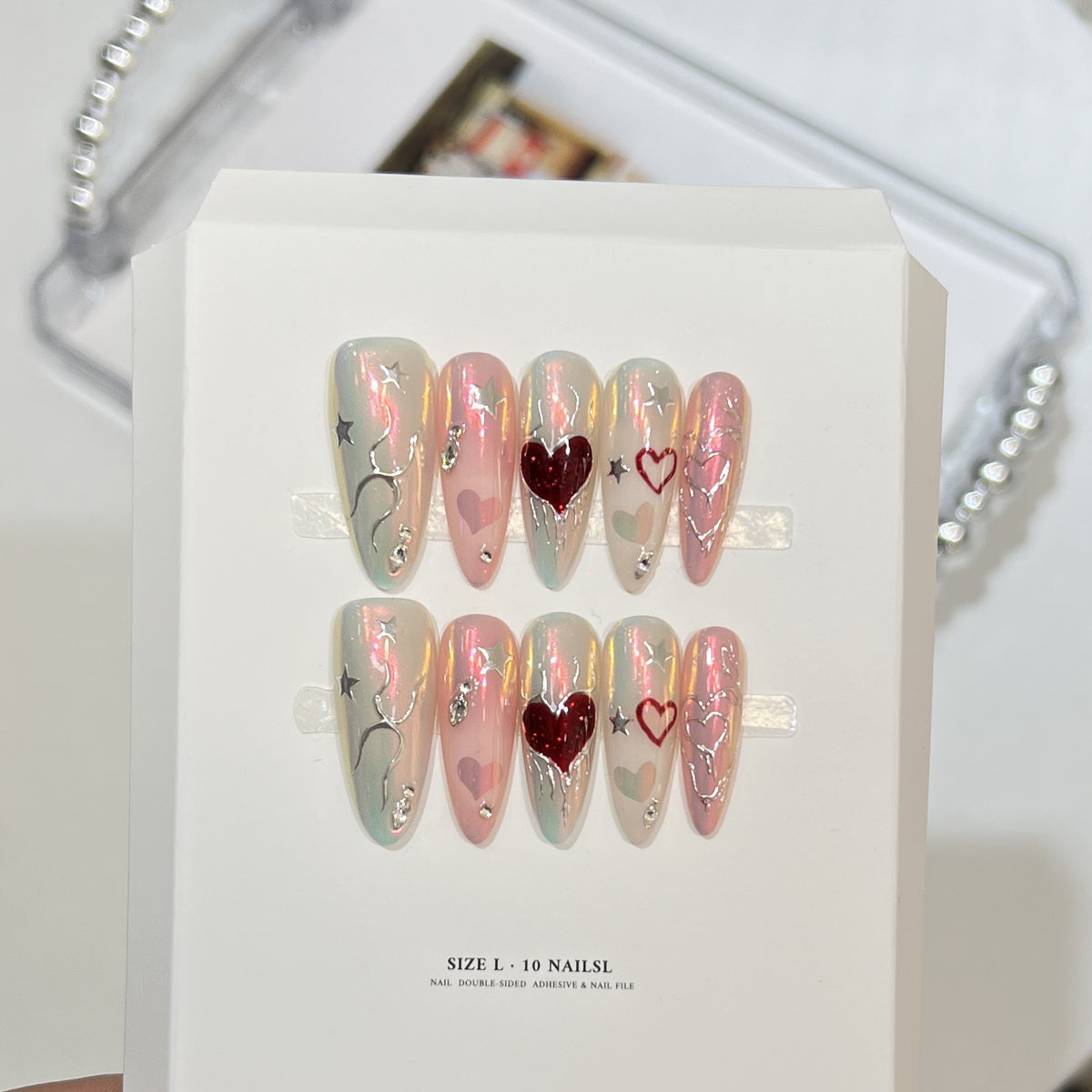 Elegantes Dekoratives Stiletto Press-On Nagelkunst Set Brehn