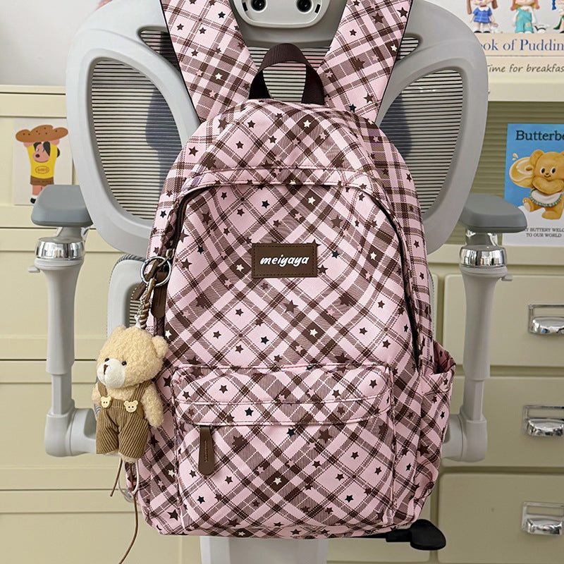 Stylischer leichter Rucksack mit niedlichem Teddybär-Schlüsselanhänger Brehn