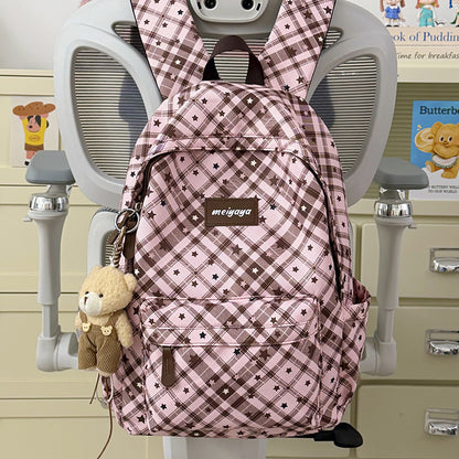 Stylischer leichter Rucksack mit niedlichem Teddybär-Schlüsselanhänger Brehn