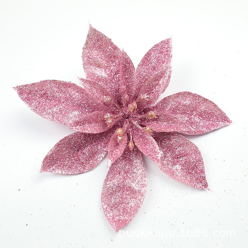 Glitzernde Weihnachtssternblumenornamente Brehn