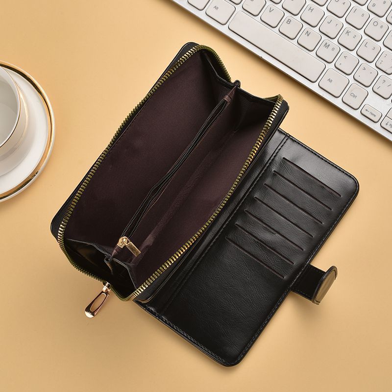 Slim Doppelreißverschluss Wallet mit Handgelenkband Brehn