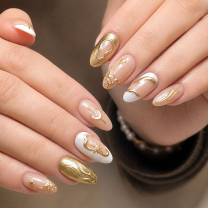 Künstlerisches Metallisches Press-On Nagelset