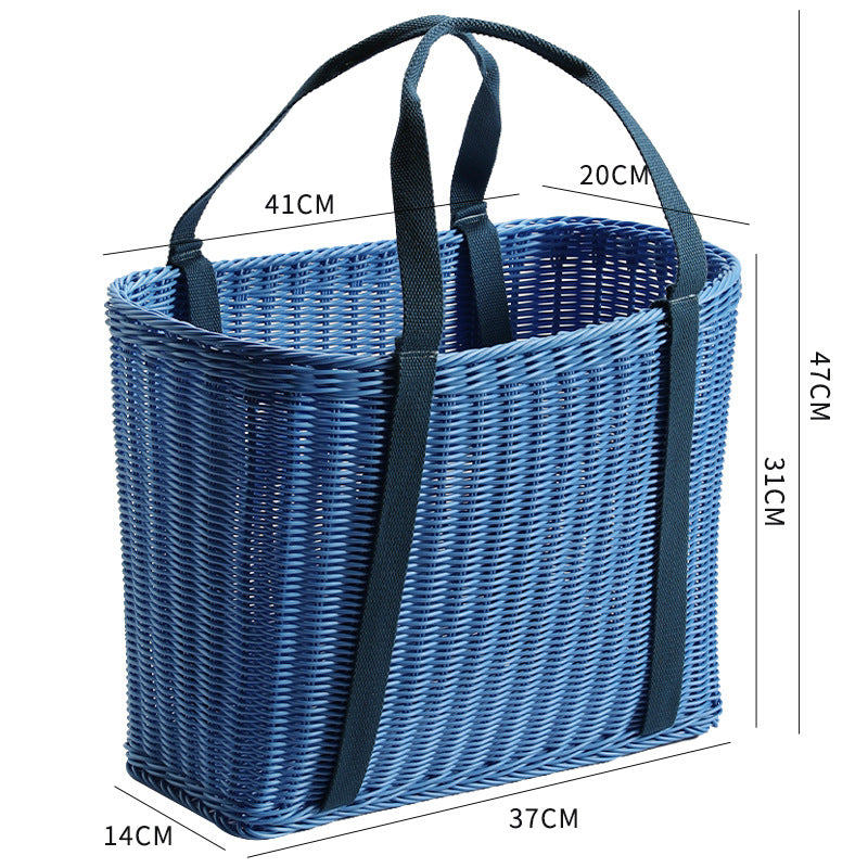 Unisex Robust geflochtener Einkaufskorb mit bequemen Stoffgriffen Brehn
