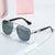Damen Modische quadratische Sonnenbrille mit elegantem Metallrahmen Brehn