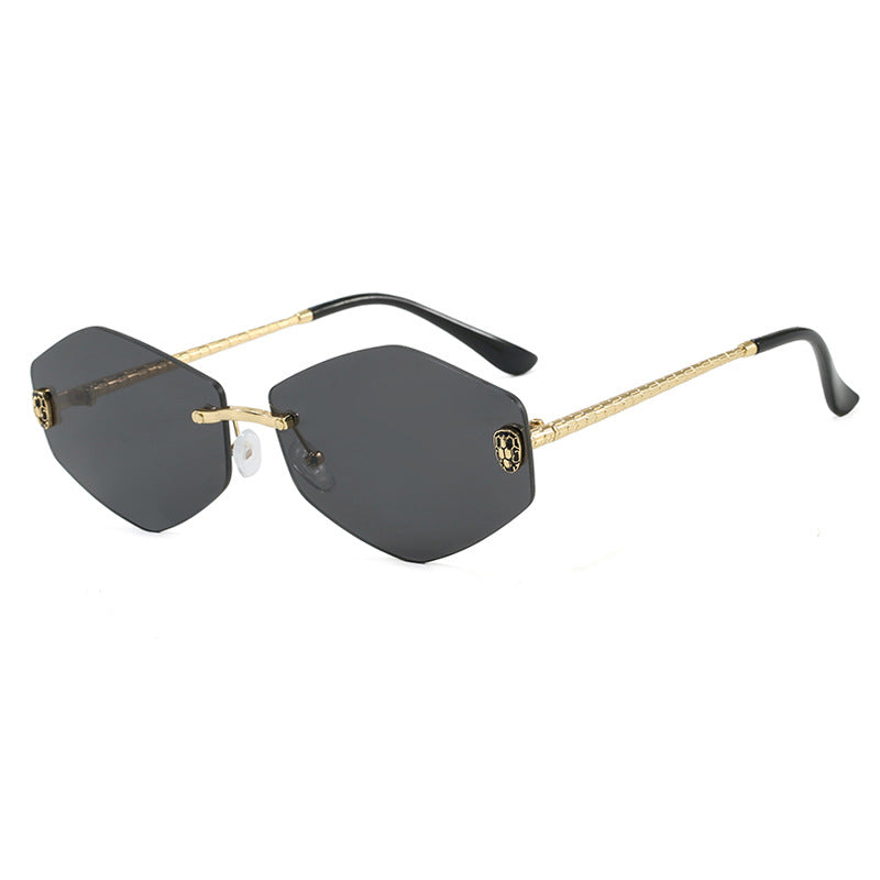 Damen geometrische Sonnenbrille im modernen Design mit elegantem Metallrahmen Brehn
