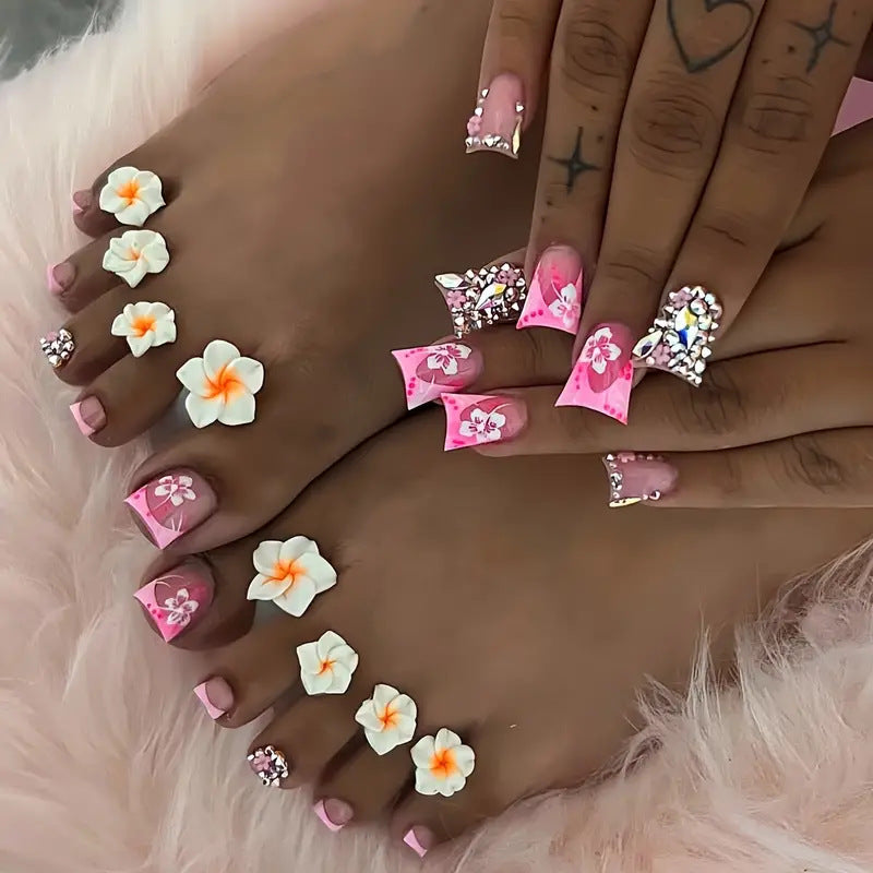 Floral Art Press-On Nail Set Brehn