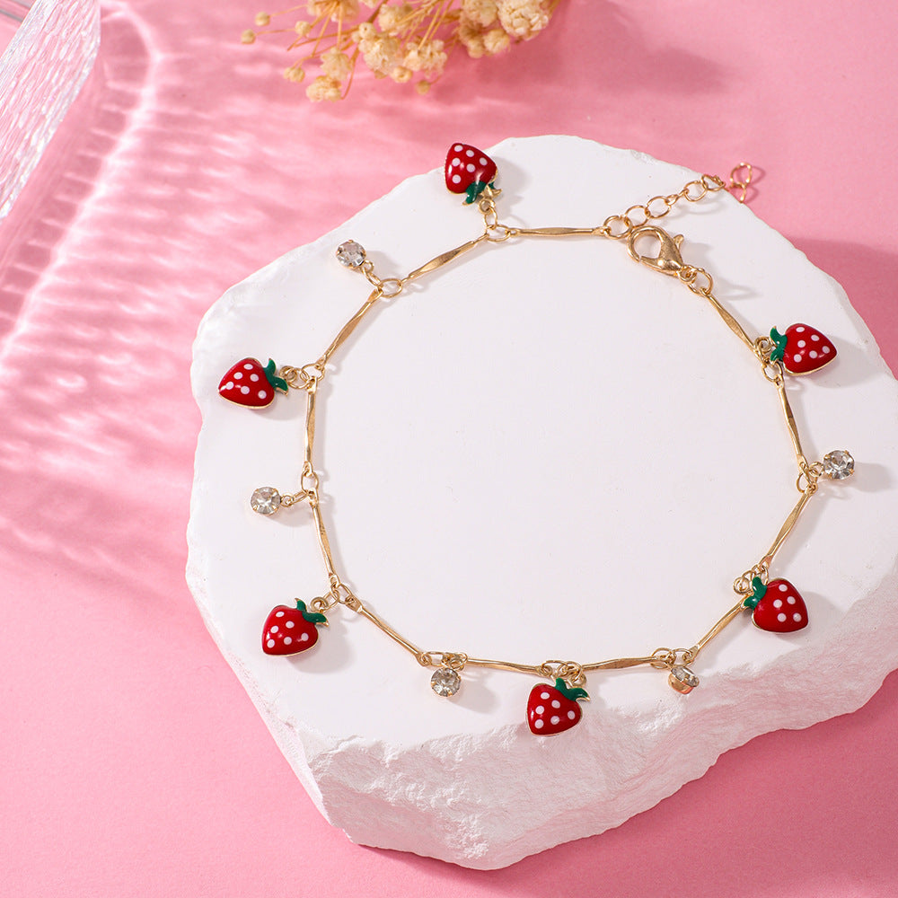 Erdbeer Charm Armband Brehn