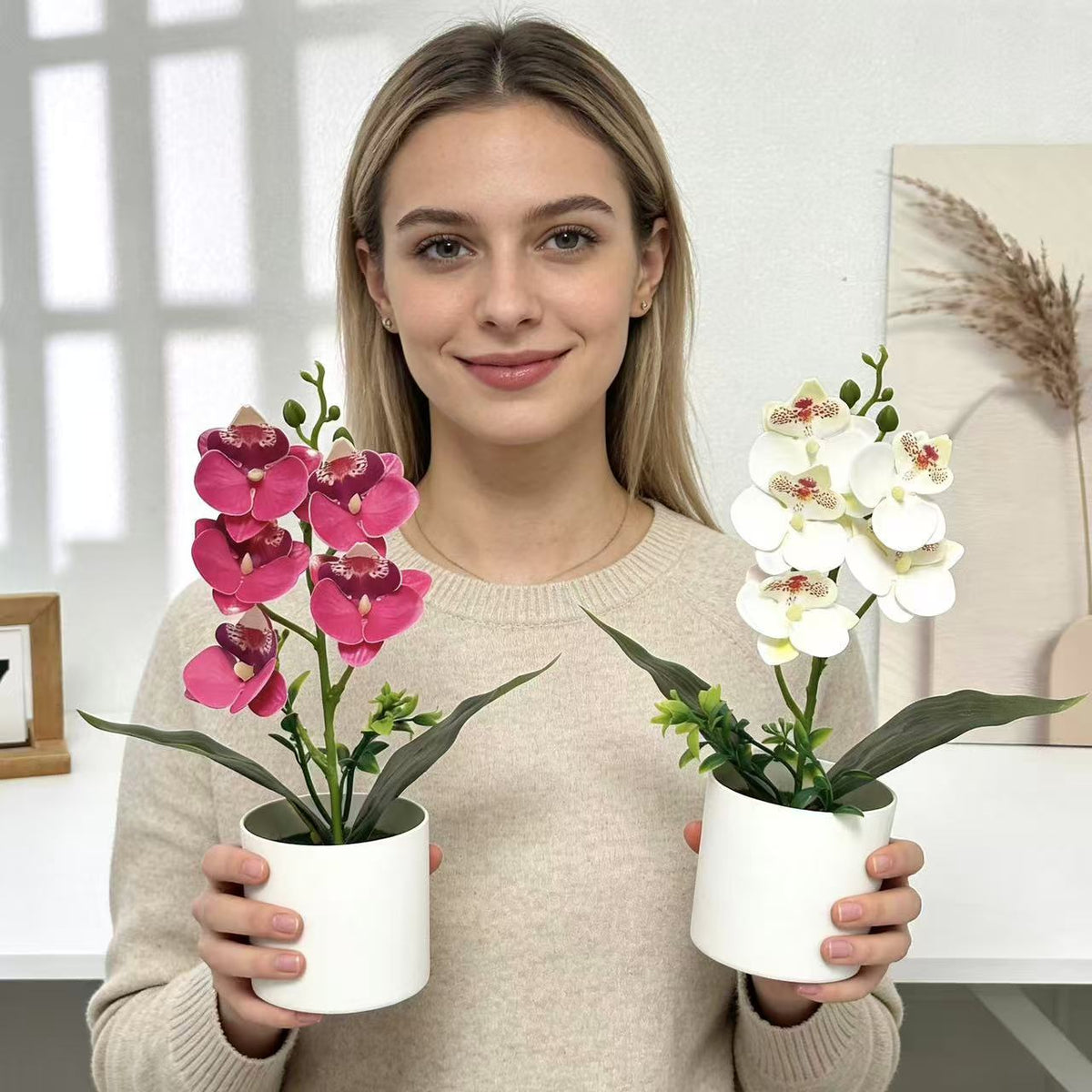 Künstliches Orchideenarrangement für die Wohnkultur-Dekoration