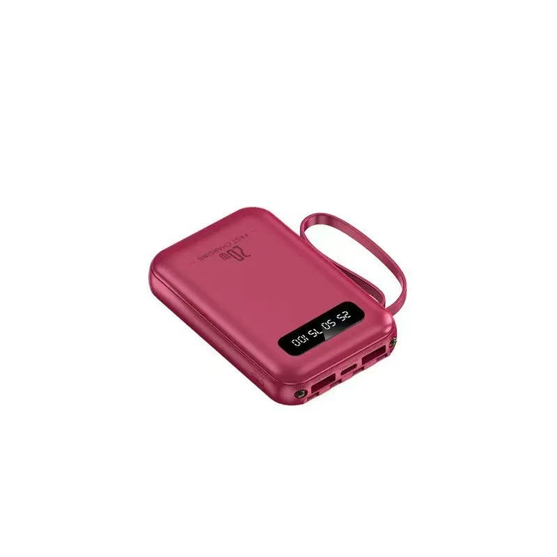 Kompakte Multi-Port tragbare Powerbank mit integrierten Kabeln Brehn