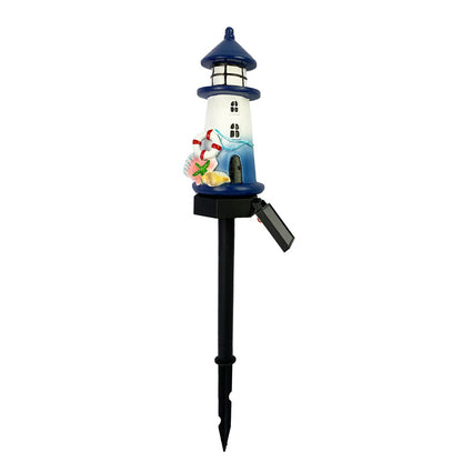 Solarbetriebene Küstenlaterne Gartensteckerlicht mit warmem LED-Harzlaterne und Dämmerungs-zu-Dawn-Sensor Brehn