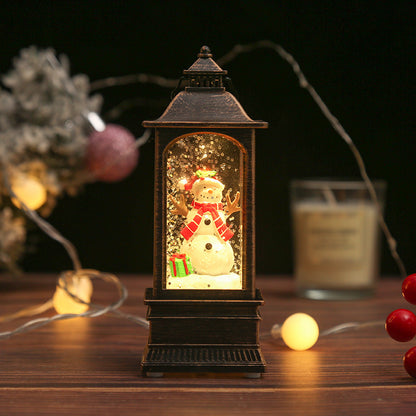 Nostalgische Weihnachtslaterne mit leuchtendem Schneemann Brehn